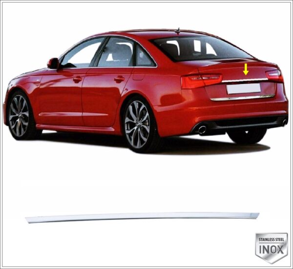 Audi A6 C7 Bagaj Çıtası P.Çelik, A6 C7 Rear Trunk Lid Cover S. Steel,1617700094 Bagaj Çıtası P.Çelik - 1617 700094