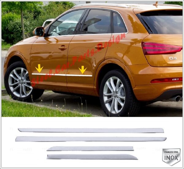 Audi Q3 8U Yan Kapı Çıtası 4 pcs P.Çelik, Q3 8U Side Door Streamer 4 pcs S.Steel,1613900034 Yan Kapı Çıtası 4 pcs P.Çelik - 1613 900034