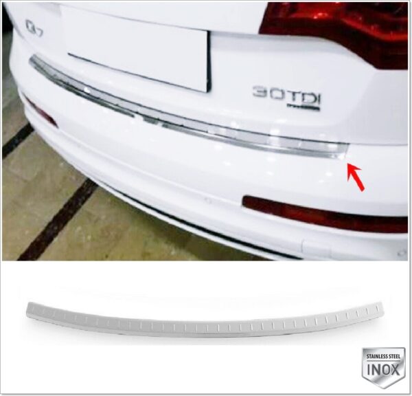 Audi Q7 4L Arka Tampon Üstü Koruma P.Çelik, Q7 4L Rear Bumper Sill Protector S.Steel,1602120047 Arka Tampon Üstü Koruma P.Çelik - 1602 120047