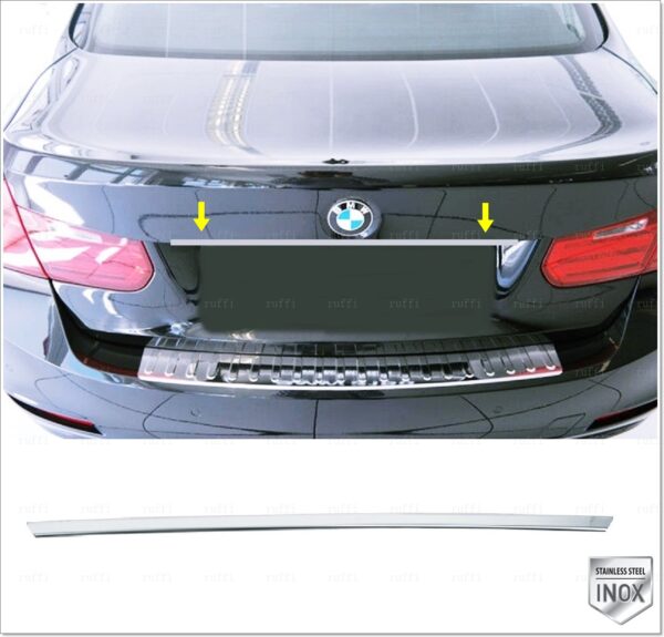 Bmw 3 Series F30 F31 F35 F80 Bagaj Çıtası P.Çelik, 3 Series F30 F31 F35 F80 Rear Trunk Lid Cover S. Steel,1717700043 Bagaj Çıtası P.Çelik - 1717 700043