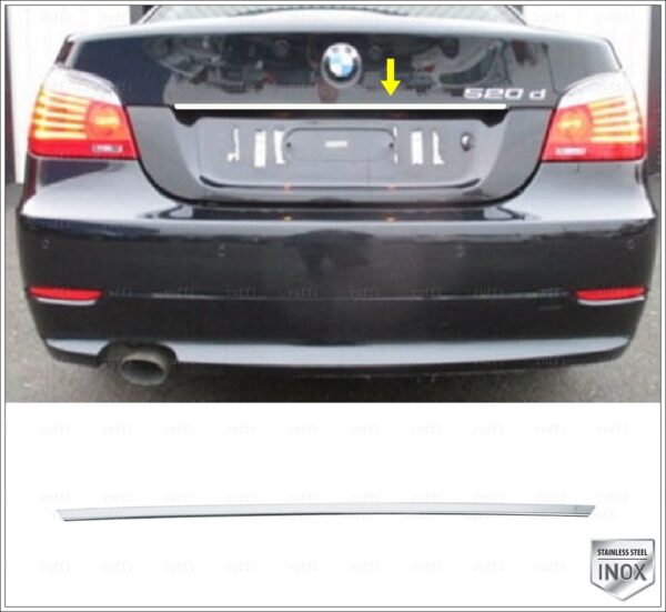 Bmw 5 Series E60 E61 Bagaj Çıtası P.Çelik, 5 Series E60 E61 Rear Trunk Lid Cover S. Steel,1710700043 Bagaj Çıtası P.Çelik - 1710 700043