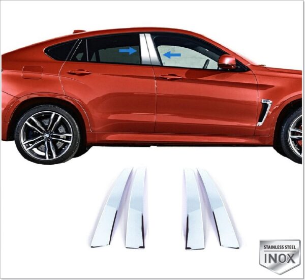 Bmw X6 E71 E72 Kapı Direği Seti 4 pcs. P.Çelik, X6 E71 E72 Door Post Pillar Trim 4 pcs. S.Steel,1711250176 Kapı Direği Seti 4 pcs. P.Çelik - 1711 250176