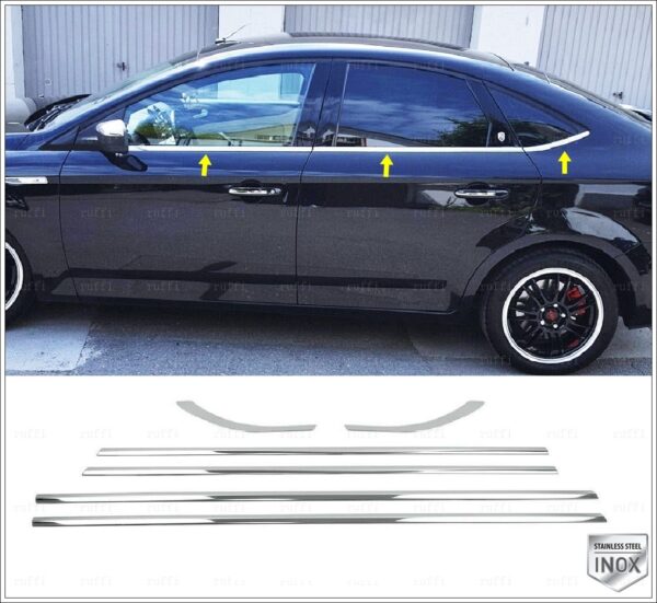 Ford MONDEO MK4 Cam Çıtası 6 Pcs. P.Çelik, MONDEO MK4 Windows Frame Trim 6 pcs. S.Steel,1208500126 Cam Çıtası 6 Pcs. P.Çelik - 1208 500126