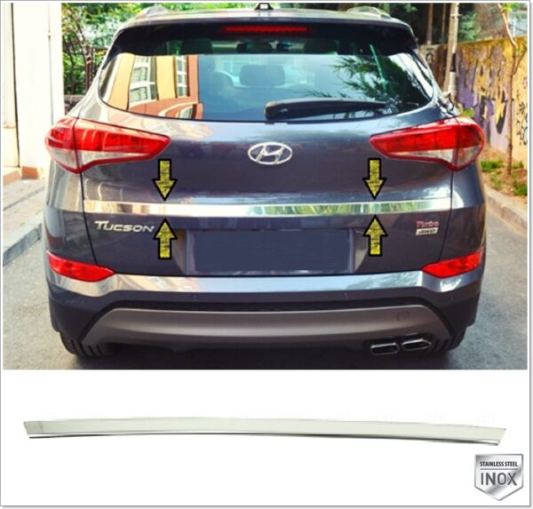 Hyundai TUCSON TL TLE Bagaj Çıtası P.Çelik, TUCSON TL TLE Rear Trunk Lid Cover S.Steel,1418700080 Bagaj Çıtası P.Çelik - 1418 700080