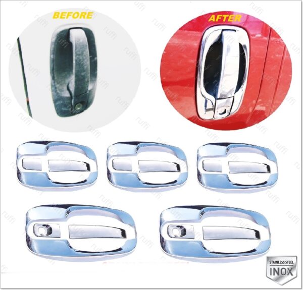 Nissan PRIMASTAR Kapı Kolu + Çerçevesi SET 5 kapı P.Çelik, PRIMASTAR Door Handle + Outer Trim Cover SET 5 dr S.Steel,2411100345 Kapı Kolu + Çerçevesi SET 5 kapı P.Çelik - 2411 100345