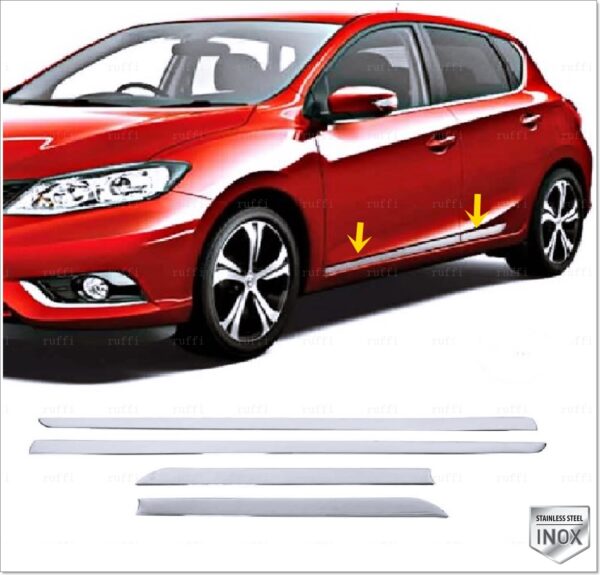 Nissan PULSAR Yan Kapı Çıtası 4 Prç. P.Çelik  , PULSAR Side Door Streamer 4 Pcs. S.Steel,2422900078 Yan Kapı Çıtası 4 Prç. P.Çelik - 2422 900078