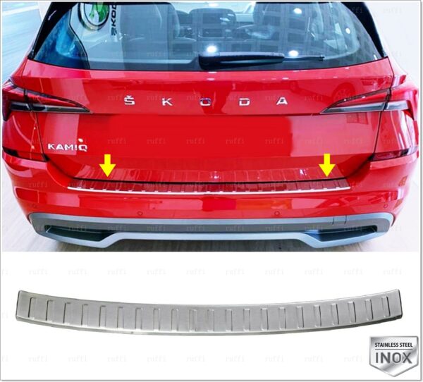 Skoda KAMIQ Arka Tampon Üstü Koruma P.Çelik   , KAMIQ Rear Bumper Sill Protector S.Steel  ,3021120170 Arka Tampon Üstü Koruma P.Çelik - 3021 120170