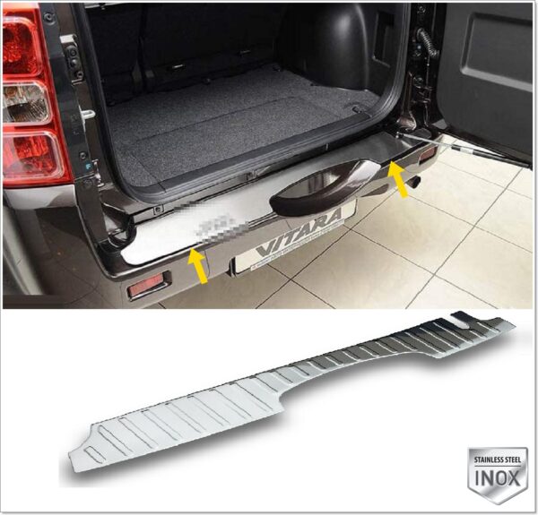 Suzuki GRAND VITARA II Arka Tampon Üstü Koruma P.Çelik, GRAND VITARA II Rear Bumper Sill Protector S.Steel,4601120154 Arka Tampon Üstü Koruma P.Çelik - 4601 120154