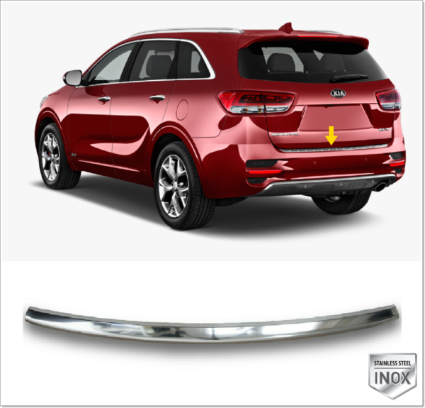 Kia SORENTO MK3 Arka Tampon Üstü Koruma P.Çelik, SORENTO MK3 Rear Bumper Sill Protector S. Steel ,4514120156 Arka Tampon Üstü Koruma P.Çelik - 4514 120156
