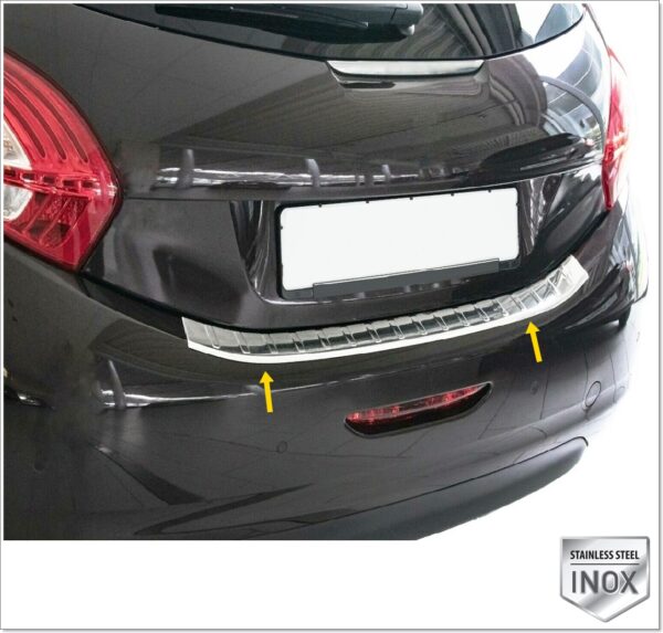 Peugeot 208 Arka Tampon Üstü Koruma P.Çelik, 208 Rear Bumper Sill Protector S. Steel ,2620120157 Arka Tampon Üstü Koruma P.Çelik - 2620 120157