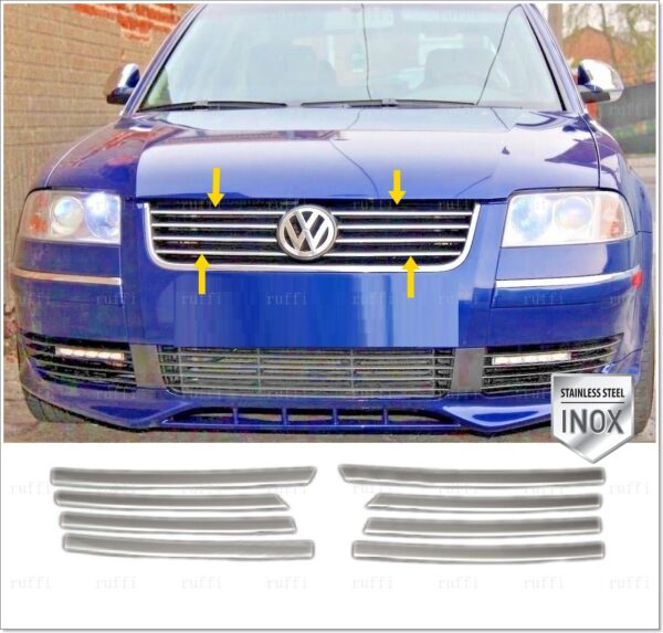 Volkswagen PASSAT B5 Ön Panjur 8 prç. P.Çelik - 3514 400054