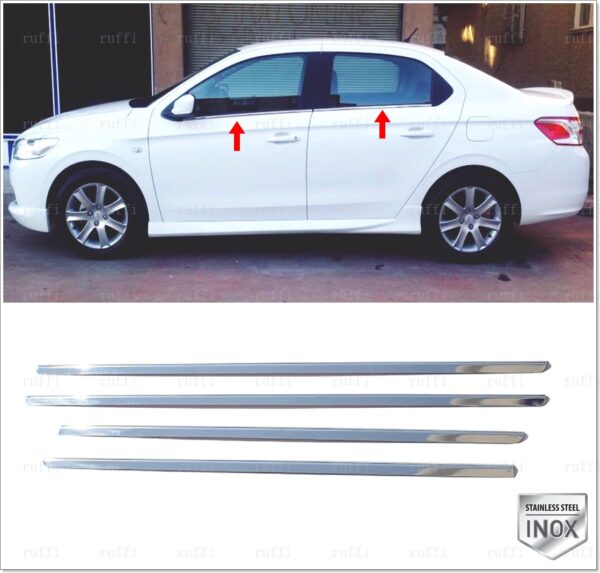 Citroen ELYSEE Cam Çıtası 4 Pcs. P.Çelik, ELYSEE Windows Frame Trim 4 pcs. S.Steel,2710500162 Cam Çıtası 4 Pcs. P.Çelik - 2710 500162