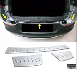 Opel GRANDLAND  X OPEL GRANDLAND X 2017> Arka Tampon Üstü Koruma 3 Prç. P.Çelik (Taşlı) - 2524 120226T