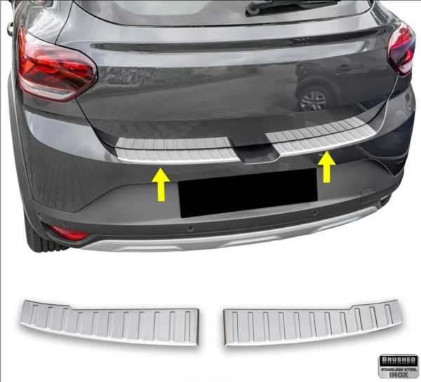 DACIA SANDERO III 2020> Arka Tampon Üstü Koruma 2 Prç. P.Çelik (Taşlı) - 3111 120256T