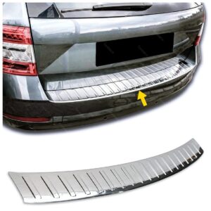 Skoda OCTAVIA MK3 SKODA OCTAVIA MK3 2017-2020 Arka Tampon Üstü Koruma P.Çelik SW - 3014 120106