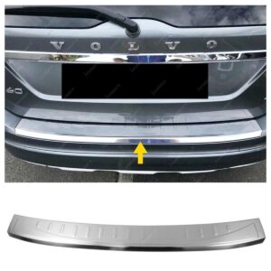 Volvo XC-60 MK1 VOLVO XC60 MK1 2014-2017 Arka Tampon Üstü Koruma P.Çelik (Taşlı) - 4703 120125T