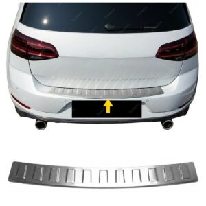 Volkswagen GOLF 7 VW GOLF 7 2012-2019 Arka Tampon Üstü Koruma P.Çelik HB (Taşlı) - 3543 120081T