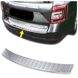 Skoda OCTAVIA MK3 SKODA OCTAVIA MK3 2017-2020 Arka Tampon Üstü Koruma P.Çelik (Taşlı) SW - 3014 120106T
