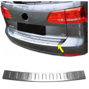 Volkswagen TOURAN MK2 VW TOURAN MK1 MK2 2009-2015 Arka Tampon Üstü Koruma P.Çelik (Taşlı) - 3524 120045T