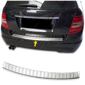 Mercedes C Class S20 MERCEDES C CLASS W204 2007-2014 Arka Tampon Üstü Koruma P.Çelik (Taşlı) SW - 2126 120079T