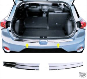 Hyundai i20 MK2 HYUNDAI I20 2014> Arka Tampon Üstü Koruma 2 Prç. P.Çelik (Taşlı) - 1415 120161T