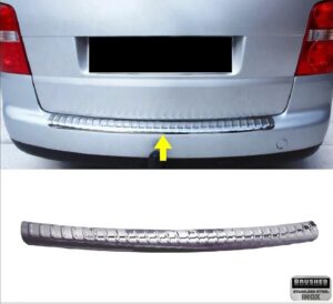 Volkswagen TOURAN MK1 VW TOURAN 2003-2009 Arka Tampon Üstü Koruma P.Çelik (Taşlı) - 3524 120020T