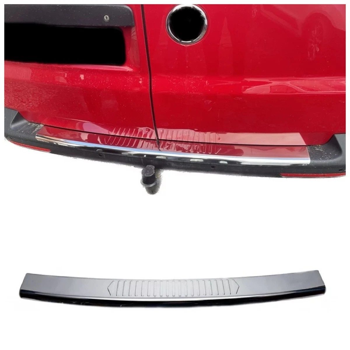 Volkswagen T5 TRANSPORTER VW T5 TRANSPORTER 2003-2015 Arka Tampon Üstü Koruma P.Çelik (Taşlı) - 3531 120015T