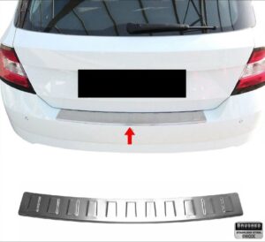 Skoda FABIA MK3 SKODA FABIA MK3 2014> Arka Tampon Üstü Koruma P.Çelik (Taşlı) HB-SW - 3015 120065T