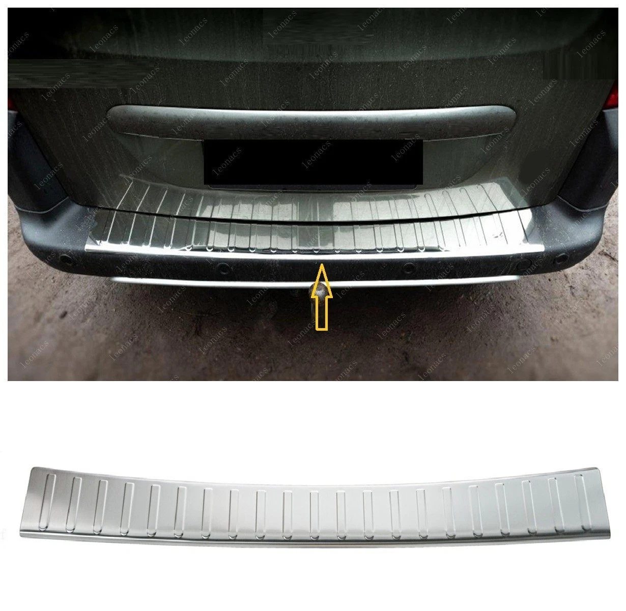 Peugeot PARTNER TEPE PEUGEOT PARTNER TEPEE 2008> Arka Tampon Üstü Koruma P.Çelik (Taşlı) - 2616 120029T