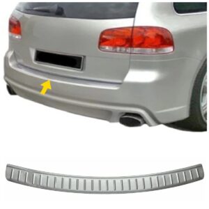 Volkswagen TOUAREG  MK1 VW TOUAREG MK1 2002-2010 Arka Tampon Üstü Koruma P.Çelik (Taşlı) - 3526 120103T