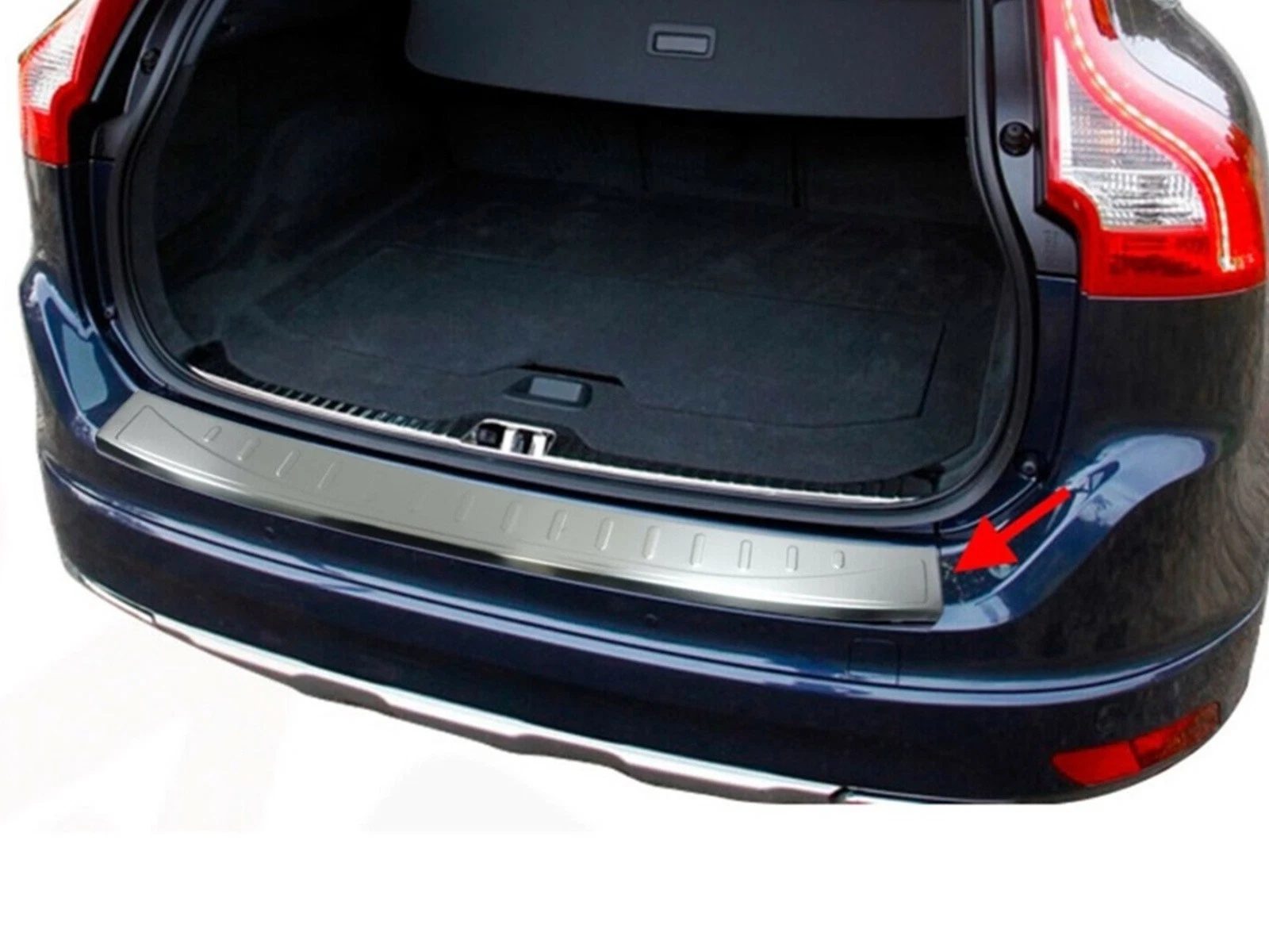 Volvo XC-60 MK1 VOLVO XC60 MK1 2014-2017 Arka Tampon Üstü Koruma P.Çelik (Taşlı) - 4703 120125T - Görsel 2