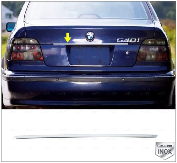 Bmw 5 Series E39 Bagaj Çıtası P.Çelik, 5 Series E39 Rear Trunk Lid Cover S. Steel,1702700043 Bagaj Çıtası P.Çelik - 1702 700043