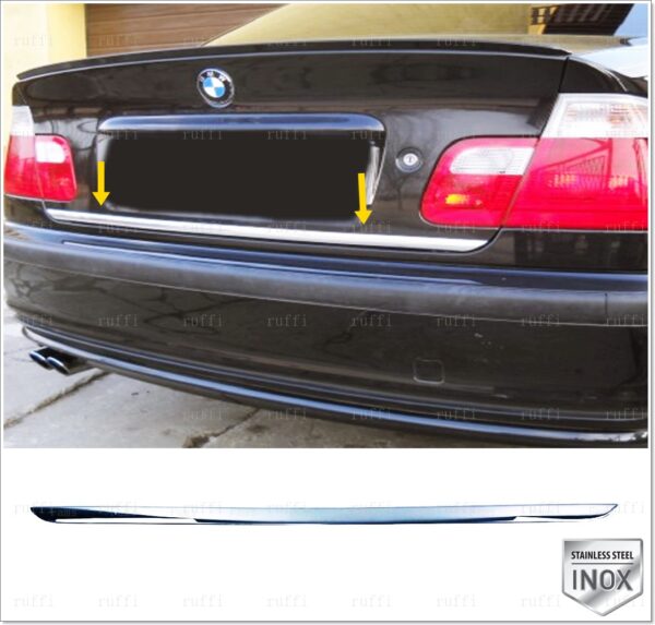 Bmw 3 Series E46 Bagaj Alt Çıtası P.Çelik, 3 Series E46 Under Rear Trunk Lid Cover S.Steel,1704800016 Bagaj Alt Çıtası P.Çelik - 1704 800016