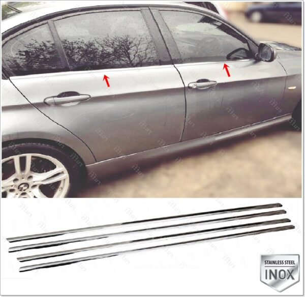 Bmw 3 Series E90 E91 Cam Çıtası 4 Pcs. P.Çelik, 3 Series E90 E91 Windows Frame Trim 4 pcs. S.Steel,1706500196 Cam Çıtası 4 Pcs. P.Çelik - 1706 500196