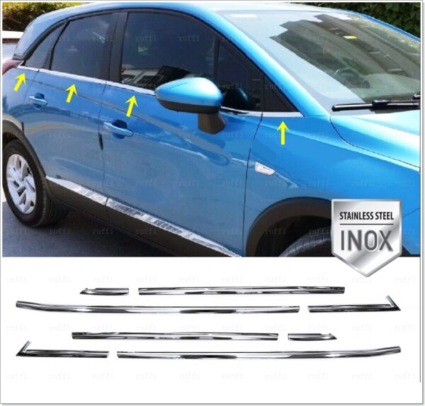 Opel CROSSLAND X Cam Çıtası 8 Pcs. P.Çelik , CROSSLAND X Windows Frame Trim 8 pcs. S.Steel ,2532500260 Cam Çıtası 8 Pcs. P.Çelik - 2532 500260