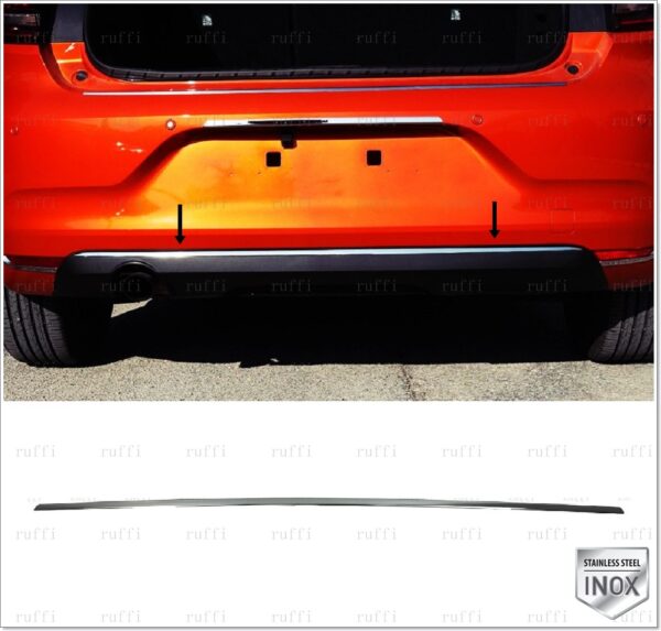 RENAULT CLIO V  HB Arka Tampon Çıtası P.Çelik, CLIO V  HB Rear Bumper Streamer S.Steel,2837800260 Arka Tampon Çıtası P.Çelik - 2837 800260