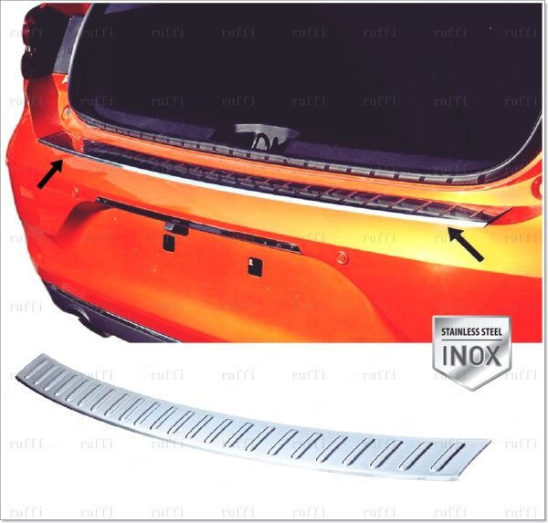 RENAULT CLIO V  HB Arka Tampon Üstü Koruma P.Çelik  HB, CLIO V  HB Rear Bumper Sill Protector S.Steel HB,2837120164 Arka Tampon Üstü Koruma P.Çelik  HB - 2837 120164